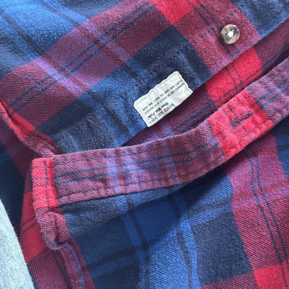 Divided Red/Blue Oversized Button Down Flannel - Picture 5 of 5